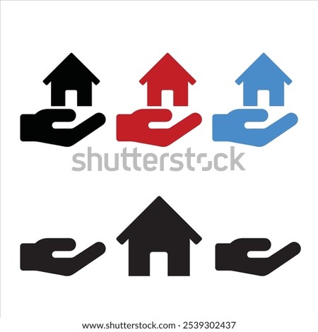 Home Insurance icon vector design, vector illustration abstract logo icon, Real estate, house insurance in color icon, isolated on white background