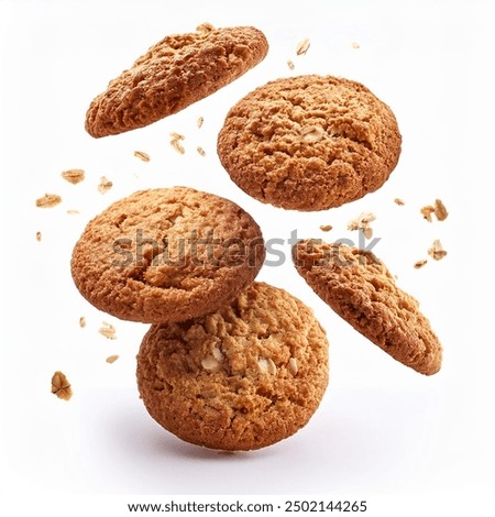 Similar – Image, Stock Photo Oatmeal cookies on white plate