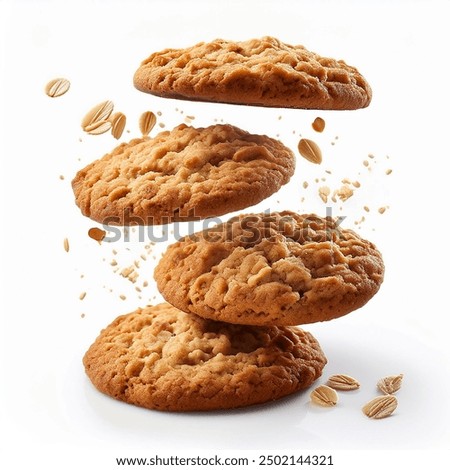 Similar – Image, Stock Photo Oatmeal cookies on white plate