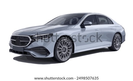 Luxury premium realistic sedan coupe sport colour dark elegant new 3d car urban electric c s e 300 class power style model lifestyle business work modern art design vector template isolated
