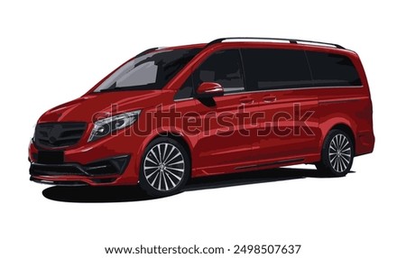 red van vacation tourism tour route trip modern isolated 3d white background modern mini bus suv car art design template vector luxury vip first V class travel sprinter render fast ford trip
