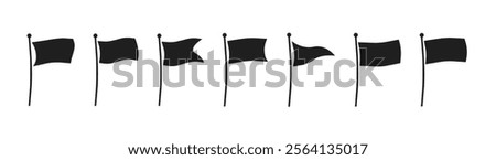 Flag icon.Different flag icons set. Pinpoint symbol, symbolizing alerts or signals. Vector illustration.