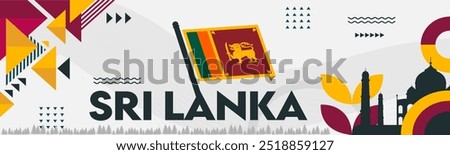 Sri lanka national day banner for independence day of srilanka. Abstract geometric banner for the national day of sri lanka.