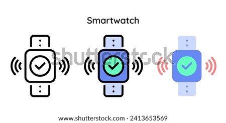 Smart watch Icon Concept. NFC smart watch. Smart watch payment. NFC Payment