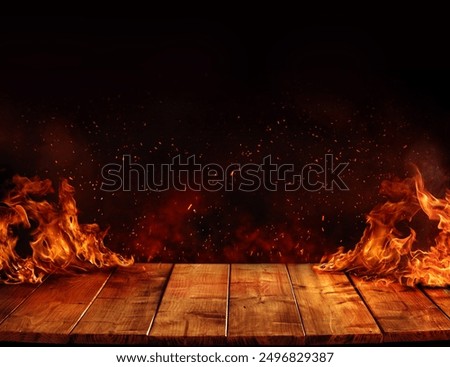 Similar – Image, Stock Photo campfire on dark background. Winter.