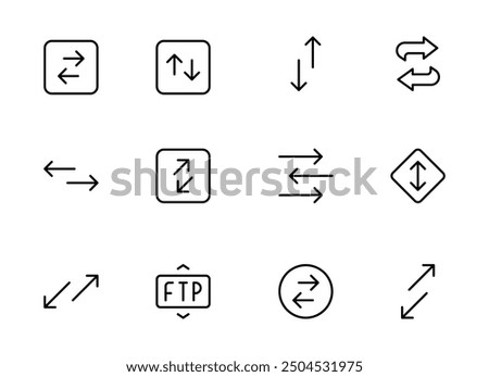 Data transfer, sync, ftp, migration data icon. traffic bridge or exchange concept linear vector. Can use for UI and mobile app, web site interface.