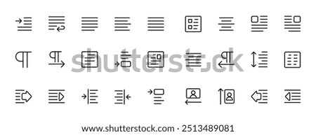 Document text editing icon, paragraph, alignment, align vector line icon for app, mobile website responsive.