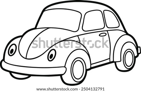 Vector Cartoon Old Car Art.