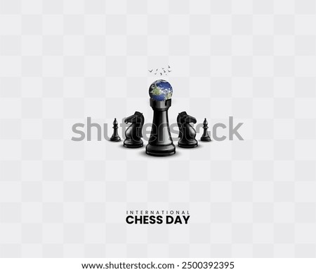 International Chess Day, Chess king with pawn, Chess tournament, creative Chess Day concept, vector illustration