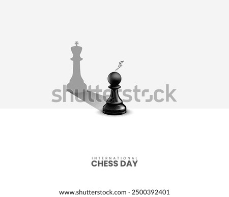 International Chess Day, Chess king with pawn, Chess tournament, creative Chess Day concept, vector illustration