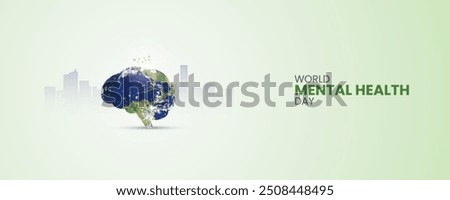 World mental health day, mental health creative design. Mental freedom concept design for banner, poster, 3d Illustration