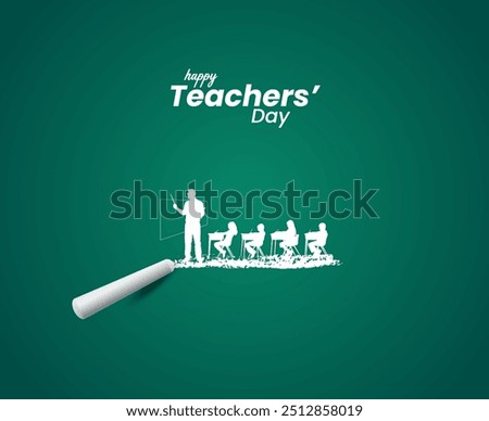 Happy Teacher's Day creative concept vector illustration. Creative teacher's day, education day concept. teacher reads the student vector. teacher illustration.