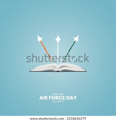 Indian Air Force Day. Air force day creative concept. India day design for banner, poster, 3d Illustration.