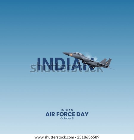 Indian Air Force Day. Air force day creative concept. India day design for banner, poster, 3d Illustration.