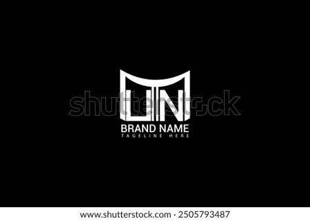 UN letter logo design on black background. UN creative initials letter logo concept. UN unique design.