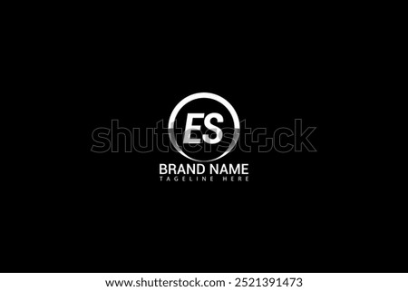 ES E S letter logo design. Initial letter ES linked circle uppercase monogram logo.