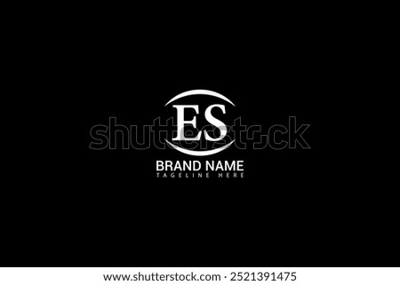 ES E S letter logo design. Initial letter ES linked circle uppercase monogram logo.