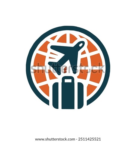 Travel logo Travel agent logo design. Vector illustration Plane circle maneuver logo icon design template vector airplane flight around the world map logo symbol design illustration inspiration travel