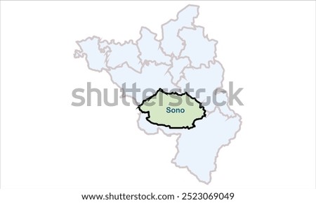 High reg of Sono map, Jamui District, Bihar State, Republic of India, Government of Bihar, Indian territory, Eastern India, politics, village, tourism