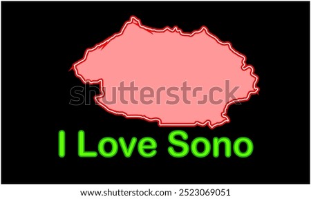 Glowing map of Sono, Jamui District, Bihar State, Republic of India, Government of Bihar, Indian territory, Eastern India, politics, village, tourism