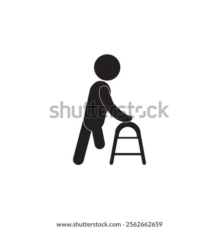 Disabled person badge icon, vector illustration