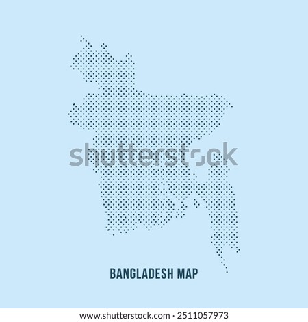 Vector Bangladesh Map Design. Bangladesh map background with dot pattern. Futuristic BD map shape background.