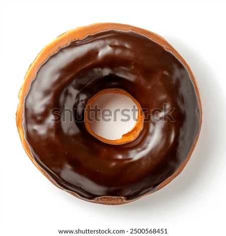 Similar – Image, Stock Photo chocolate glazed donut or doughnut with bite missing