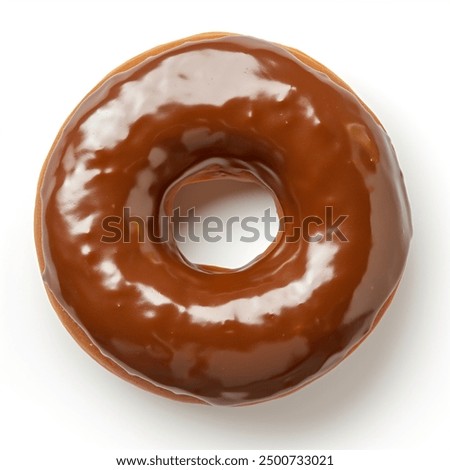 Similar – Image, Stock Photo chocolate glazed donut or doughnut with bite missing