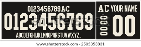 Font vector team Boston Bruins 2023 Winter Classic style font. Sports style letters and numbers for Hockey National League (NHL) team font. NHL team font style.