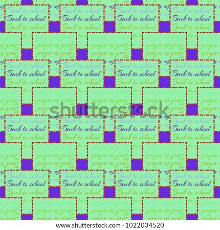 Back to school, new seamless pattern for background. Decorative backdrop can be used for wallpaper, pattern fills, web page background, surface textures. Memphis style for fashion