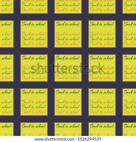 Back to school, new seamless pattern for background. Decorative backdrop can be used for wallpaper, pattern fills, web page background, surface textures. Memphis style for fashion