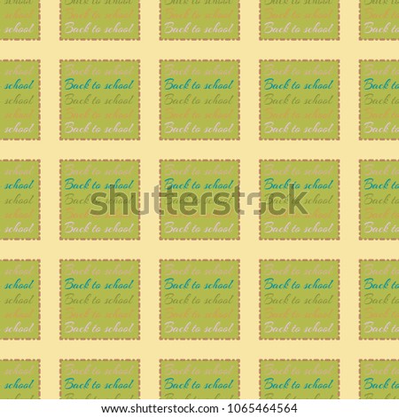 Back to school, new seamless pattern for background. Decorative backdrop can be used for wallpaper, pattern fills, web page background, surface textures. Memphis style for fashion