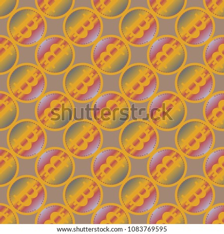 Bitcoin electronic coins seamless pattern for background.
