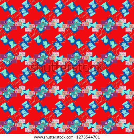 Business multicolored seamless pattern badge with ribbon.