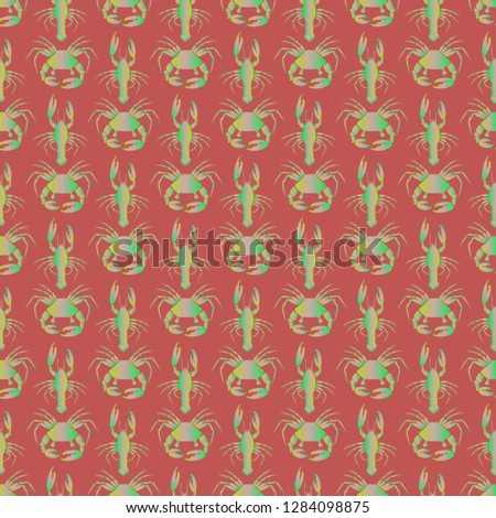 Background multicolor lobster seamless simple pattern.