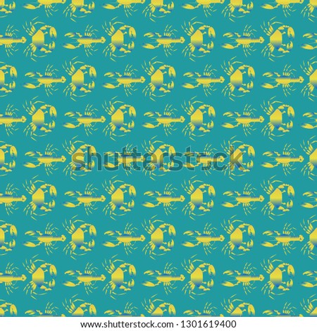 Background multicolored lobster seamless simple pattern.