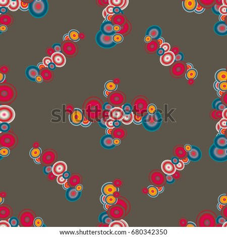 Abstract seamless pattern with randomly bright colored overlapping circles, dots. Abstract background with little circles for your business artwork.