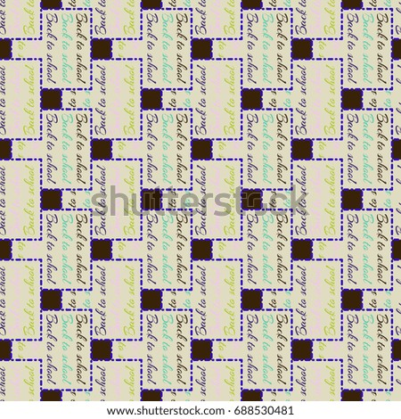 Back to school, new seamless pattern for background. Decorative backdrop can be used for wallpaper, pattern fills, web page background, surface textures. Memphis style for fashion