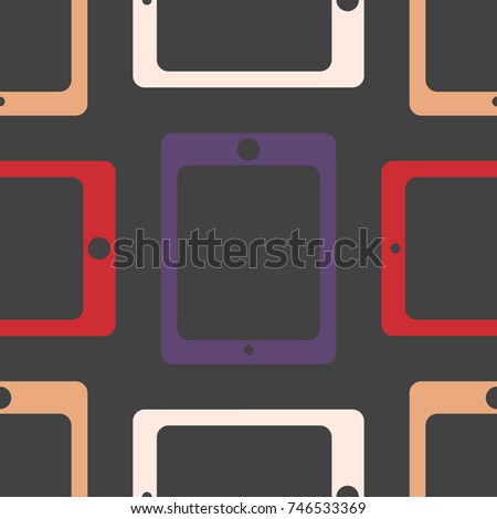 New color seamless pattern with tablet PC.