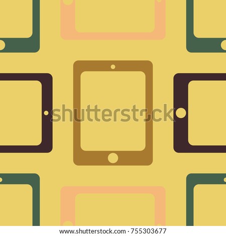 New color seamless pattern with tablet PC.