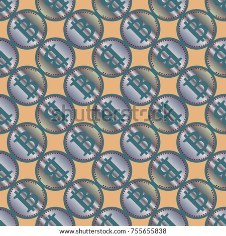 Bitcoin electronic coins seamless pattern for background.