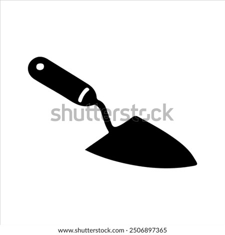 Trowel silhouette vector illustration on white background
