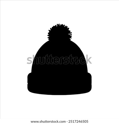 Beanie silhouette vector illustration on white background
