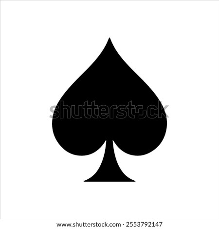 Black spade ace silhouette vector illustration on white background