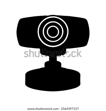 Webcam line silhouette vector illustration on white background 