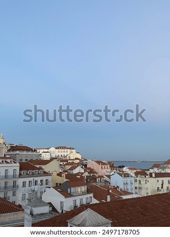 Similar – Image, Stock Photo Sky over Lisbon | Rope team