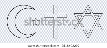 World religions royalty-free vector icon set stickers, Religious Symbols