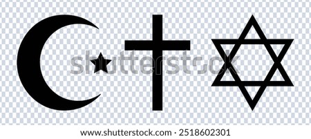 World religions royalty-free vector icon set stickers, Religious Symbols