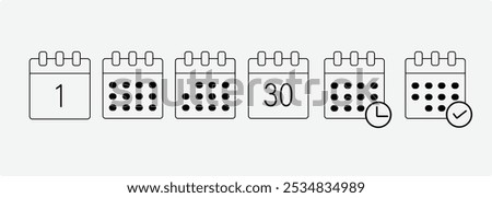 Calendar Icons - Acme Series  Calendar Icon on Flat Color Circle Buttons.  illustration isolated vector sign symbol