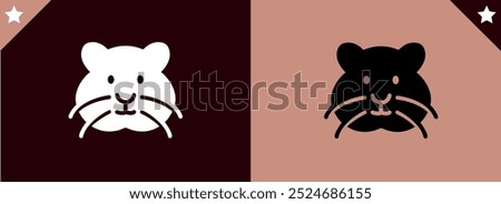 Hamster head solid icon, domestic animals concept, rodent silhouette sign on white background, Hamster head icon in glyph style for mobile concept and web design. Vector graphics